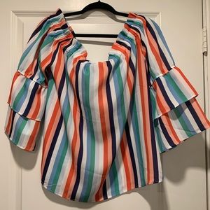 Stripped NY&C Off the Shoulder Top